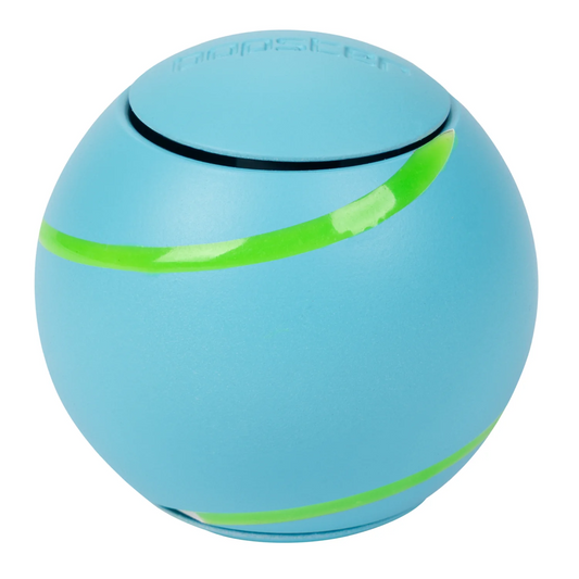 Blue ball with green stripe on a white background. Brand- Bopster