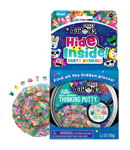 Crazy Aarons 'Hide Inside" Thinking Putty- Party Animals