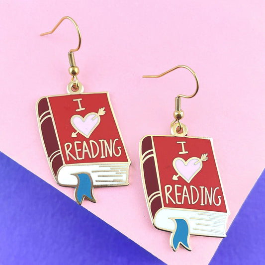 Jubly-Umph_I_love_reading_Earrings_pink