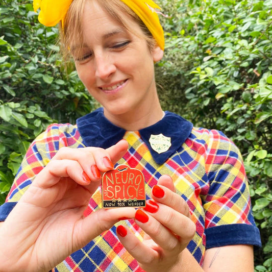 Jubly-Umph_Neuro_Spicy_Lapel_Pin_dress