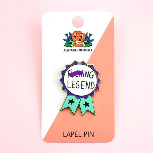 Jubly_Umph_Fucking_legend_lapel_Pin_on_card