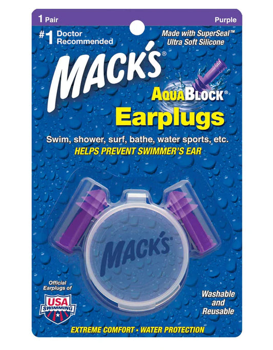 Macks AquaBlock Reusable Swimming Ear Plugs