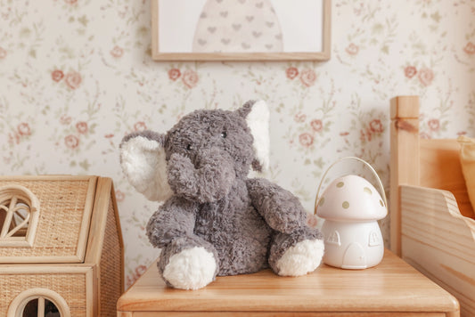 Mindful_and_Co_Kids_Calming_weighted_Animal_buddie_Elenor_the_elephant_with_lamp