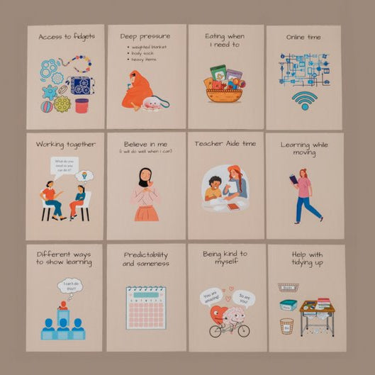 Neurodivergent_Ally_Spoon_savers_school_deck_laid_out