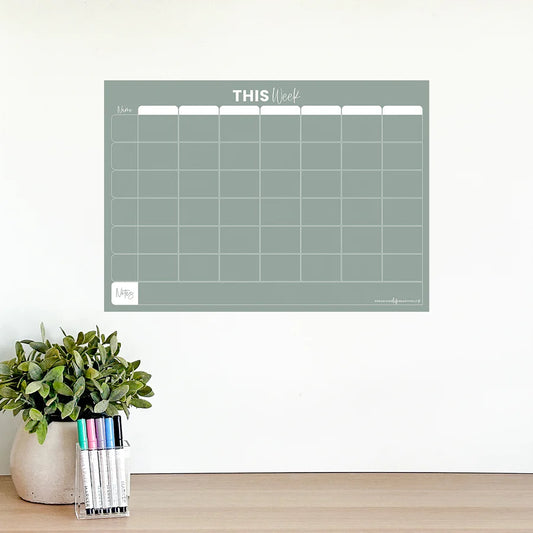 Oranising_life_beautifully_Magnet_Family_Weekly_Planner_Sage__A3__on_wall