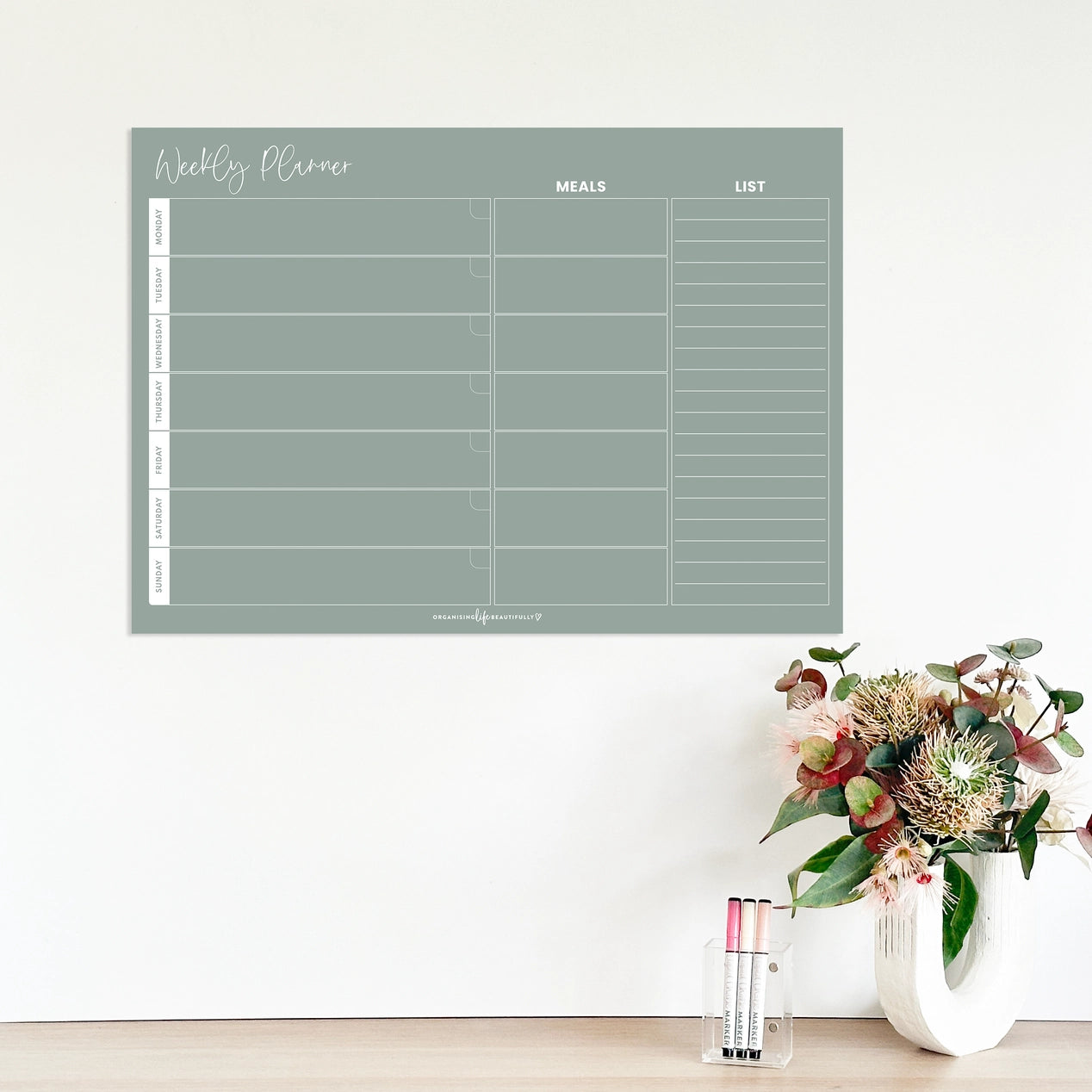 Organising_life_beautifully_Magnet_weekly_Planner_Landscape_Sage