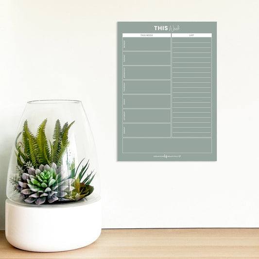 Organising_life_beautifully_MagneticWeeklyPlanner_withHeadings__Sage_with_plant