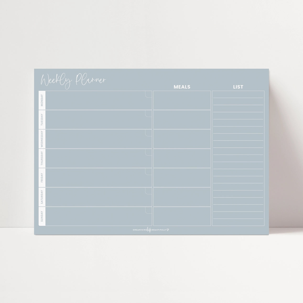 Organising_life_beautifully_weekly_planner_sky_blue_blank