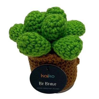 Be Brave to Suck at Something New Succulent Mini Hand Crochet Plush Support by Kaiko