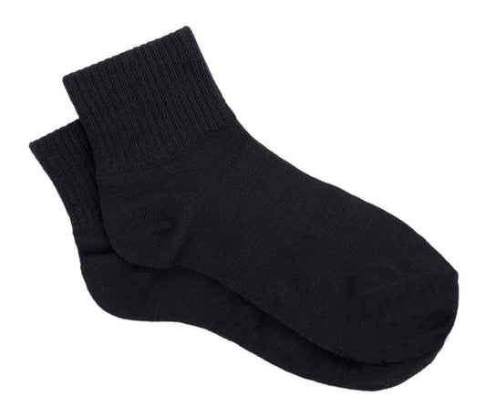 Calm Care Black- Kids Sports Quarter Crew Socks
