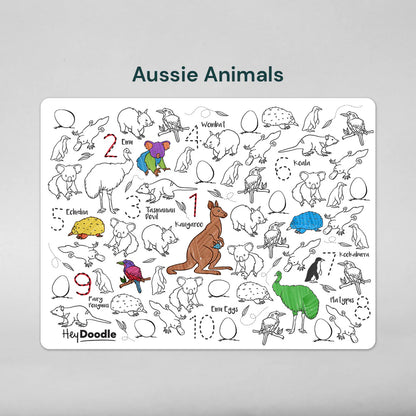 Aussie Animals Classic Colouring & Doodle Mat- Hey Doodle