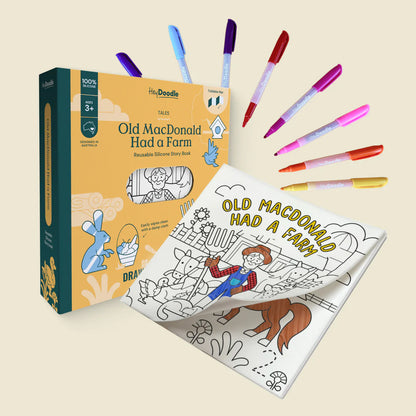 Old MacDonald Had a Farm Tales - Reusable Colouring Book