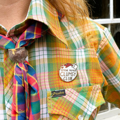 Jubly-Umph_Clumsy_Club_Lapel_Pin_shirt