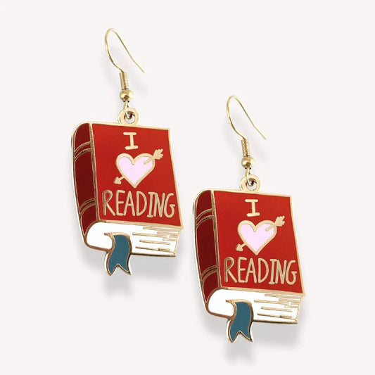 Jubly-Umph_I_love_reading_Earrings_white