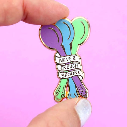 'Never enough Spoons' Lapel Pin- Jubly-Umph