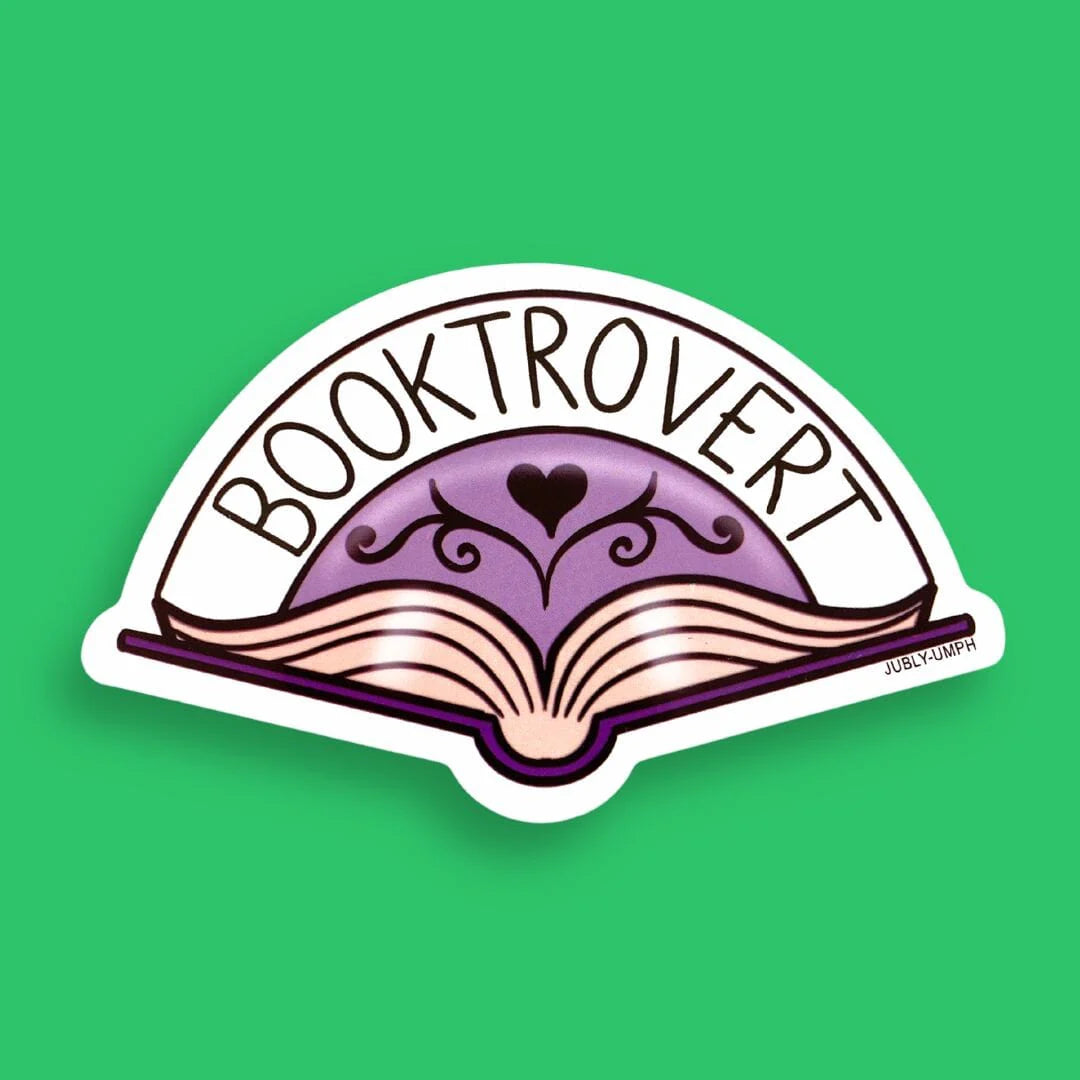 Sticker 'Booktrovert' - Jubly-Umph – TheHappyGiraffe