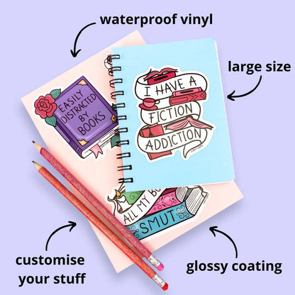 Sticker 'Easily Distracted By Books' -Jubly-Umph
