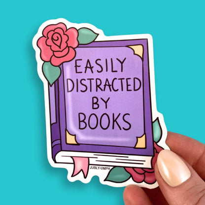 Sticker 'Easily Distracted By Books' -Jubly-Umph