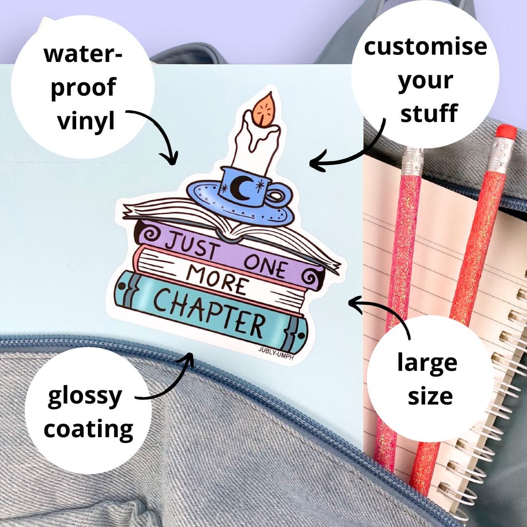Sticker 'Just One More Chapter'- Jubly-Umph – TheHappyGiraffe