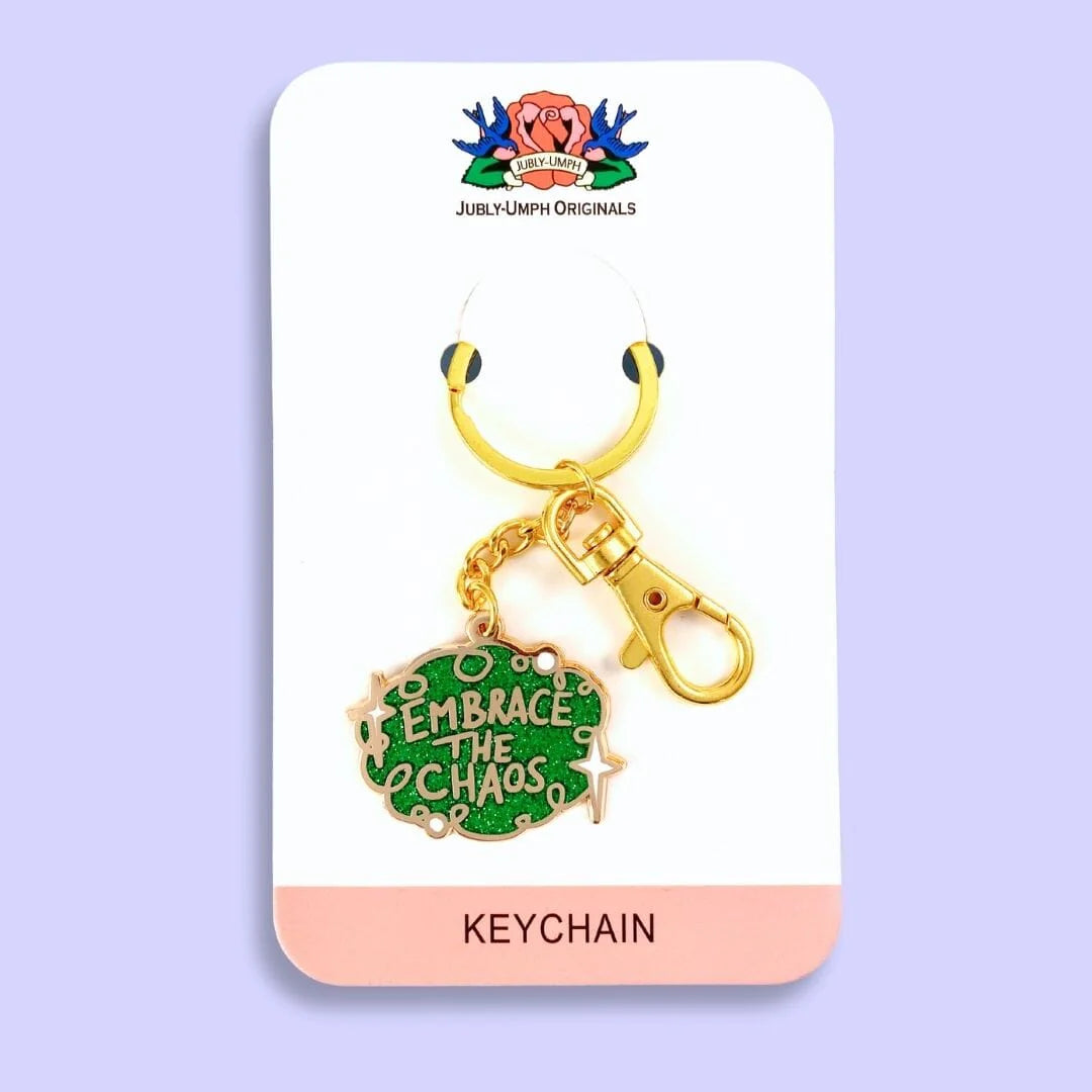 Jubly_Umph_Keychain_Embrace_the_chaos_on_card_packaging