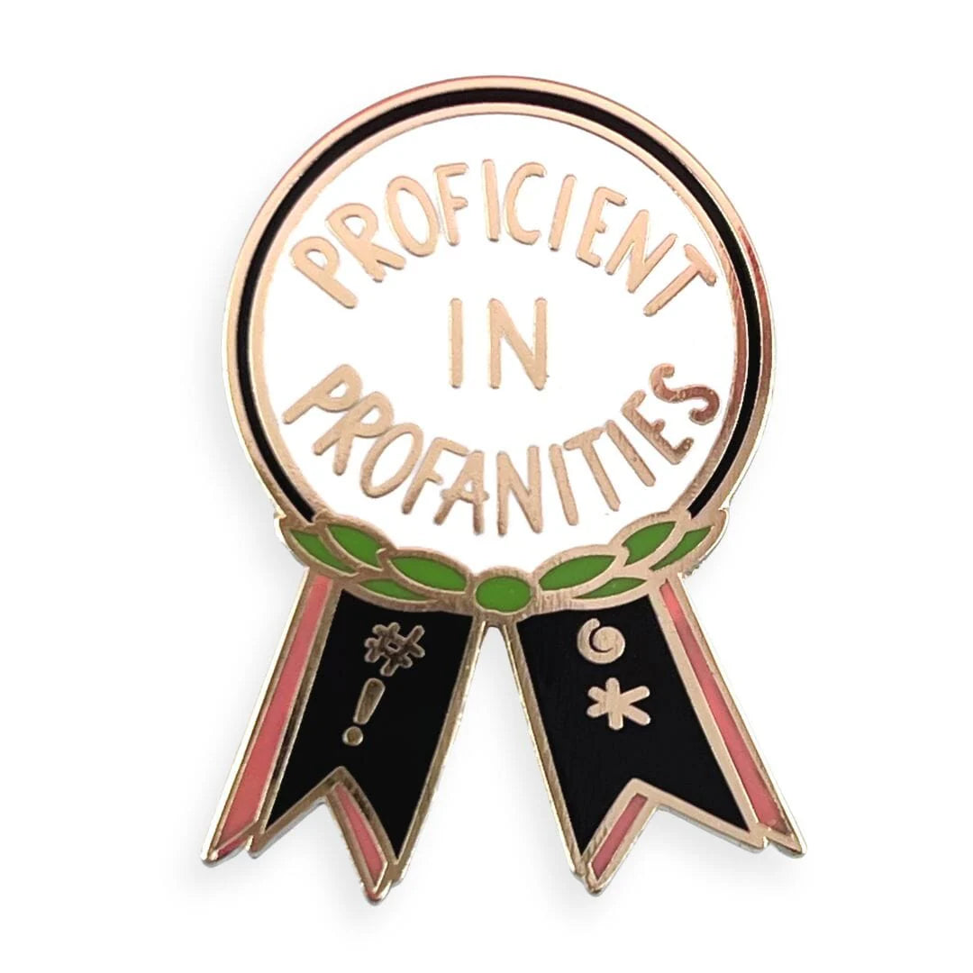 Jubly_Umph_Proficient_in_profanities_lapel_pin_on_white_background