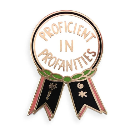 Jubly_Umph_Proficient_in_profanities_lapel_pin_on_white_background