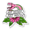 Jubly_Umph_Sticker_Not_demure_just_hostile_sticker_white