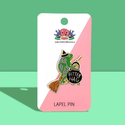 Jubly_Umph_bitter_hag_lapel_pin_on_packaging