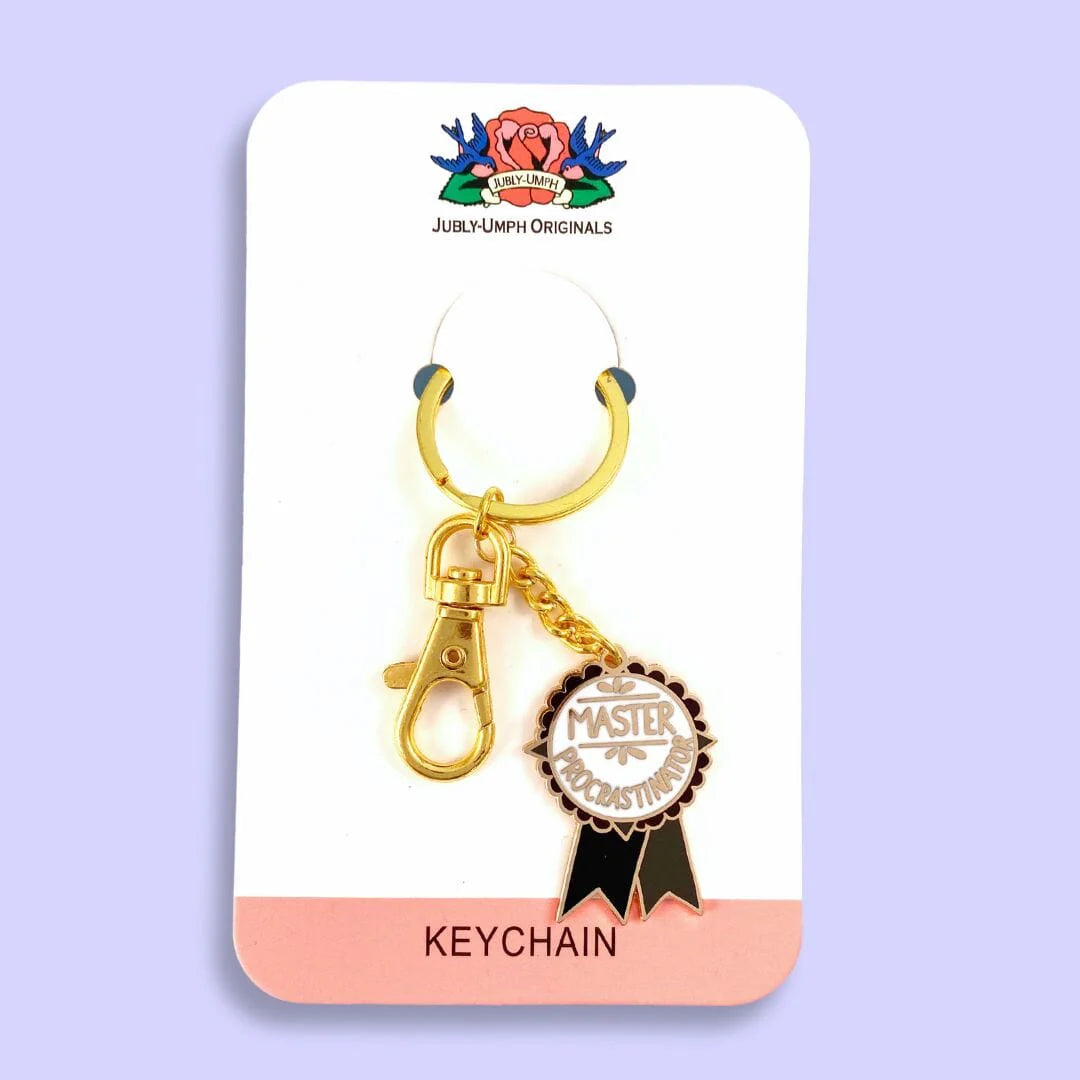 Jubly_Umph_keychain_maseter_procrastinator_on_card_backing