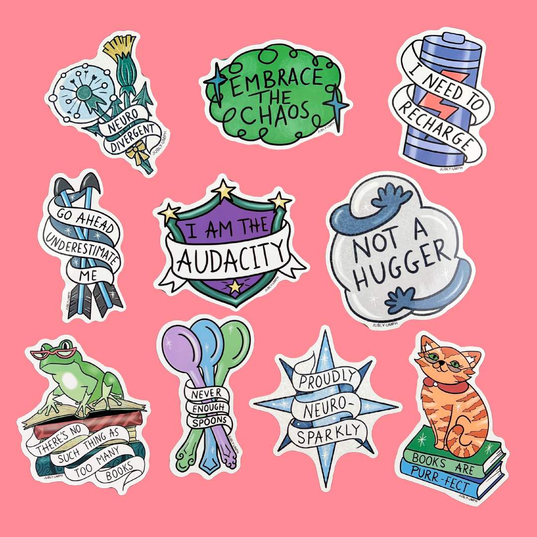Sticker 'Proudly Neuro-Sparkly'- Jubly Umph – TheHappyGiraffe