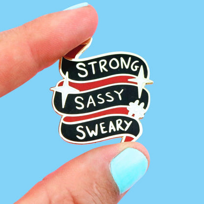 ubly_Umph_strong_sassy_sweary_lapel_pin_on_aqua