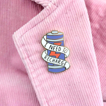 Jubly_umph_Pin_I_need_to_recharge_2023_on_pink_jacket