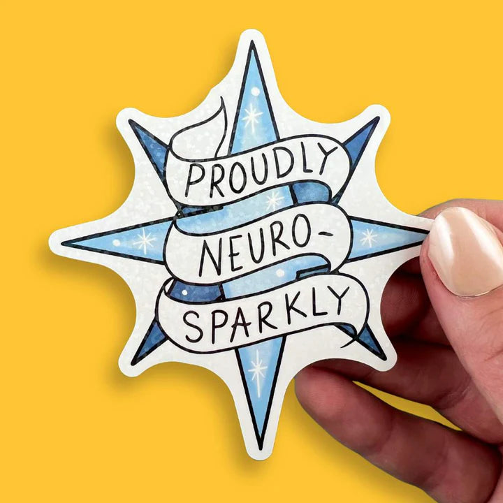Jubly_umph_sticker_Proudly_neuro_sparkly_with_fingers