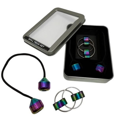 NEW - Skill Trick Set - Metal Oil Slick Begleri & Luxe Loop Fidget Set