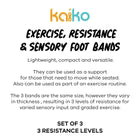 Kaiko_Exercise_Sensory_Foot_Band_Set_3_Resistance_Levels_information