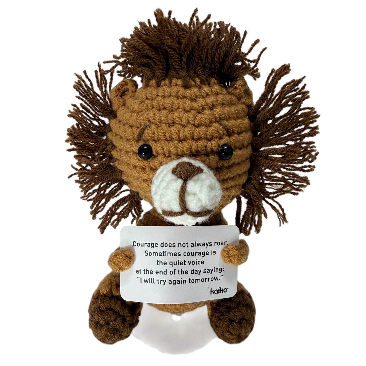 Courage Doesn't Always Roar Lion Mini Hand Crochet Plush Support by Kaiko