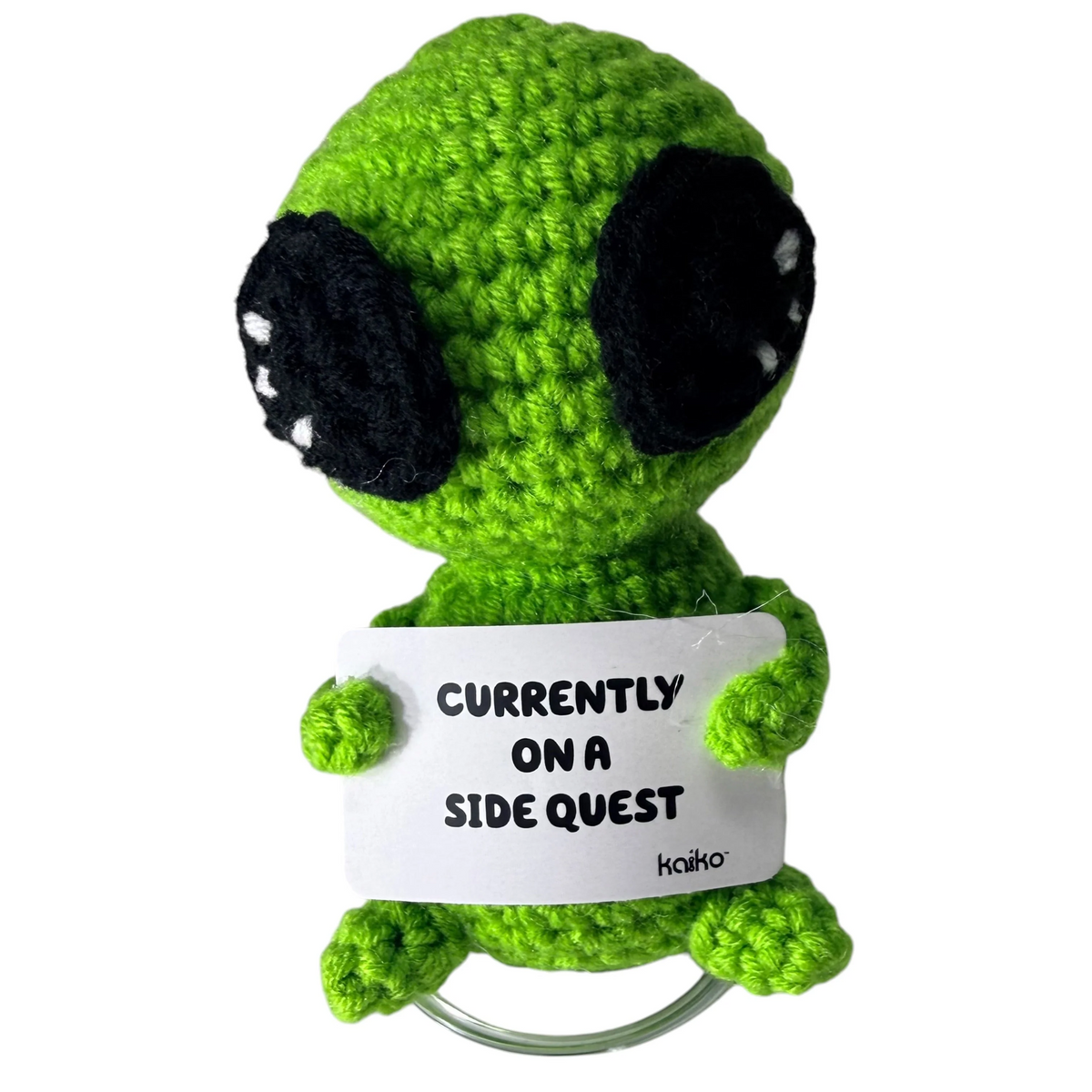 Currently on a Side Quest Alien Mini Hand Crochet Plush Support by Kaiko