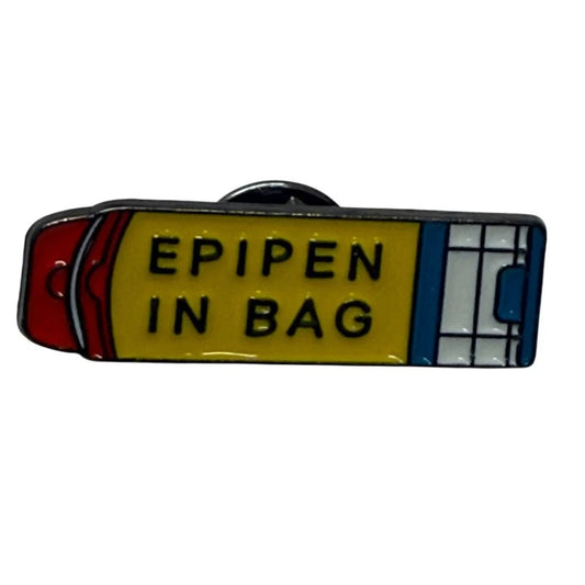 Epipen in Bag - Metal Pin Badge no bar code & in polybag