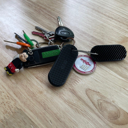 Kaiko_fidgets_Spikeyring_on_Merlins_keyring