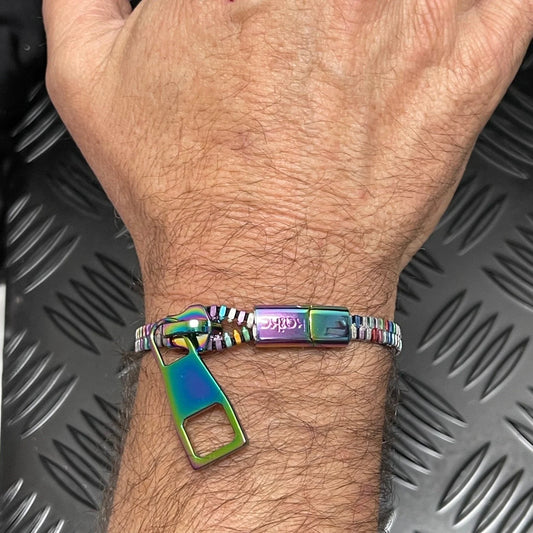 Kaiko_fidgets_Unisex_Oil_Slick_Metal_Zipper_Bracelet