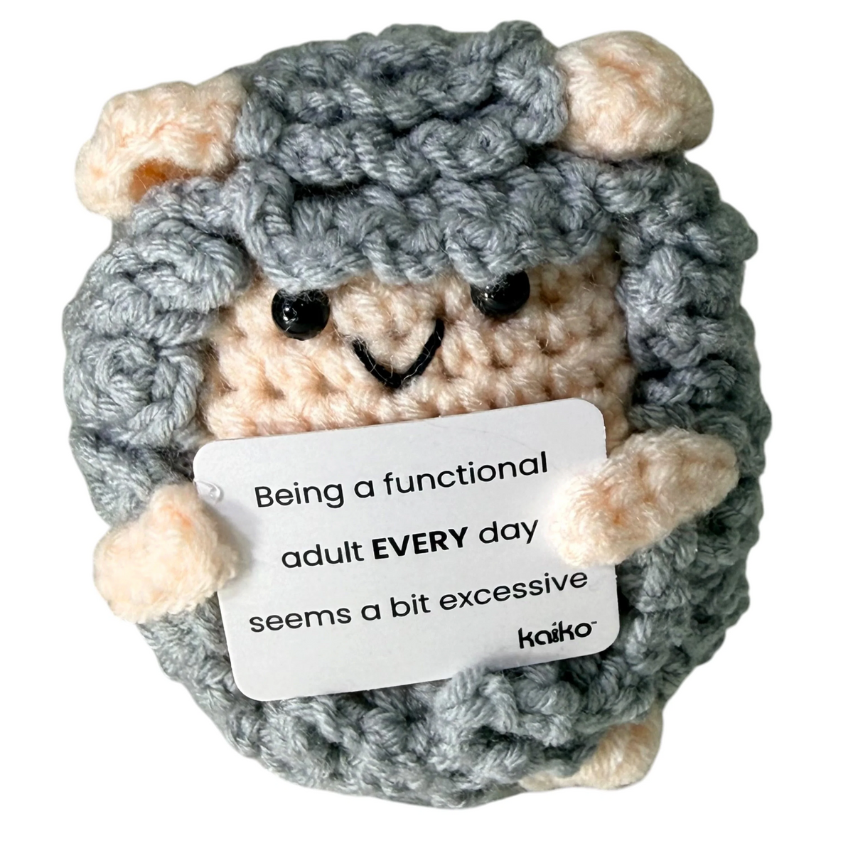 Being a Functional Adult Every Day Seems a Bit Excessive Sheep Mini Hand Crochet Plush Support by Kaiko