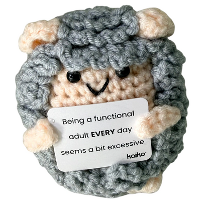 Being a Functional Adult Every Day Seems a Bit Excessive Sheep Mini Hand Crochet Plush Support by Kaiko