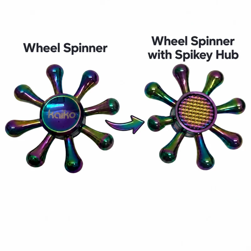 Kaiko_spikey_spinner_hub_on_wheel_spinner