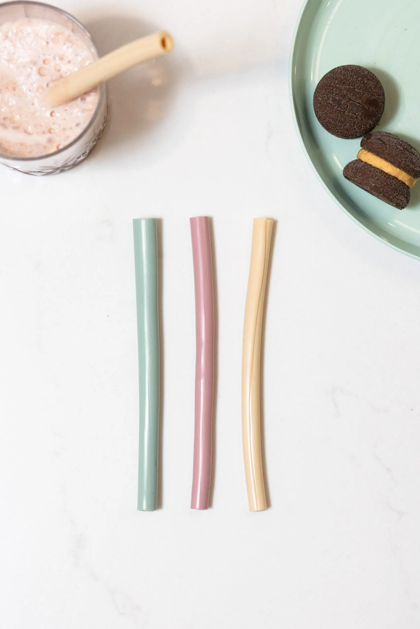 Set of 6 silicon straws Flex & Roll by Kiddikutter