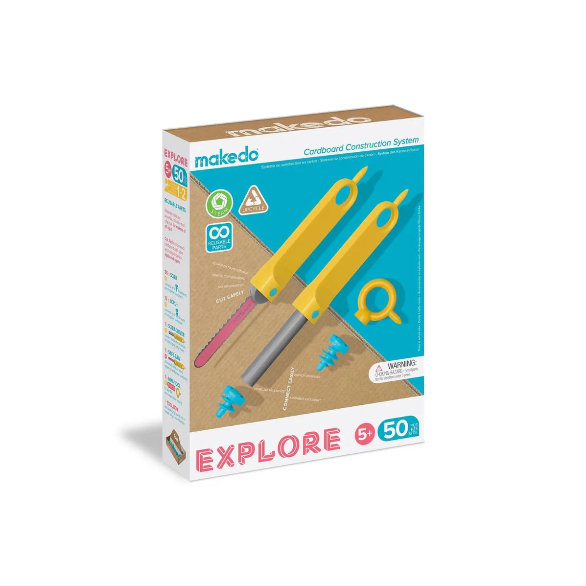 Makedo Explore Upcycled Cardboard Construction Toolkit- Medium