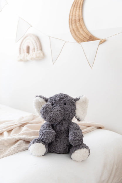 Mindful_and_Co_Kids_Calming_weighted_Animal_buddie_Elenor_the_elephant_on_bed