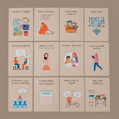 Neurodivergent_Ally_Spoon_savers_school_deck_laid_out