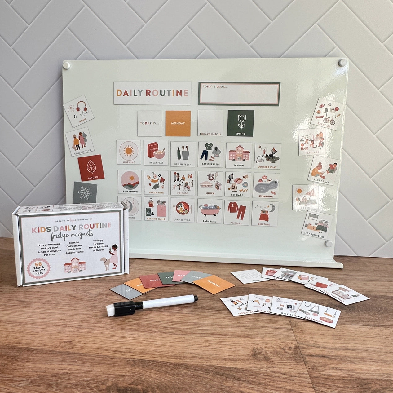 Organising_life_Beautifully_Kids_Daily_Routine_Magnets_Visual_Activity_and_Task_Guide_chart