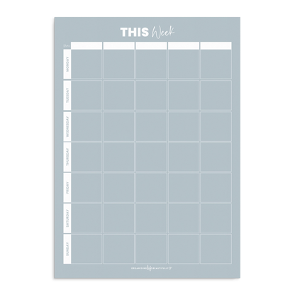 Organising_life_beautifully_family_weekly_planner_sky_blue_blank