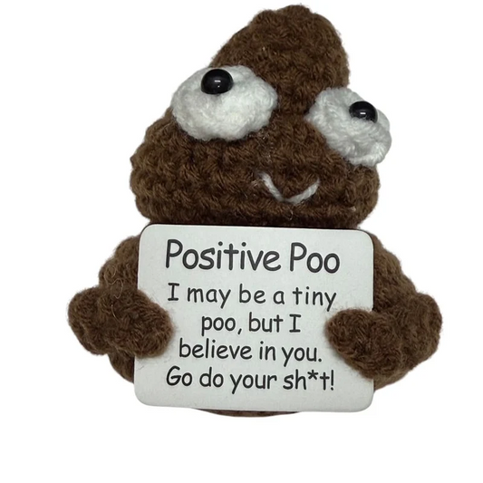 Positive Poo - Mini Hand Crochet Plush Supports by Kaiko